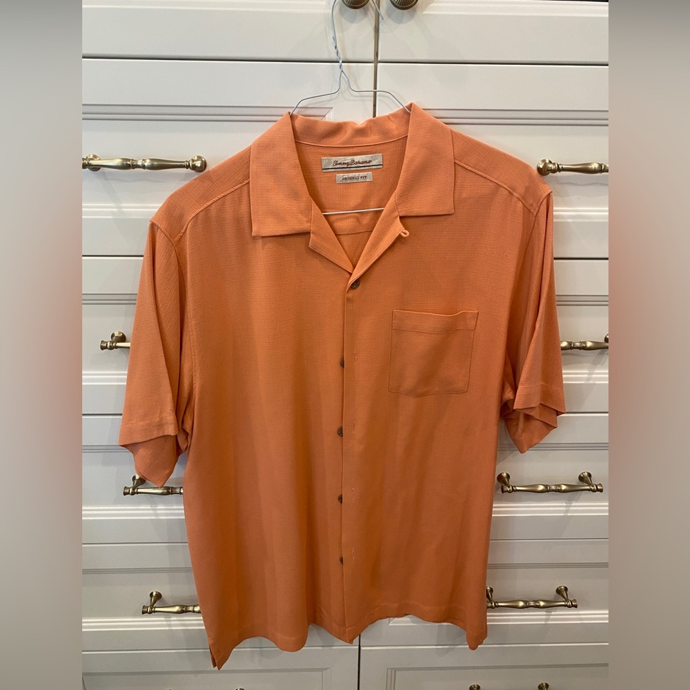 Tommy Bahama Original Fit 100% Silk Mens Short Sleeve Shirt Size M